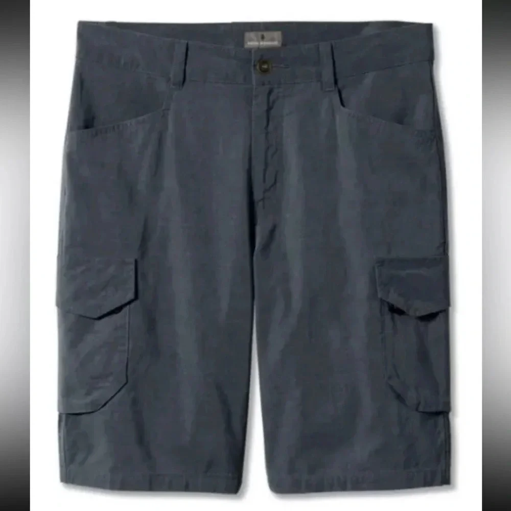 Royal Robbins Cargo Shorts Cotton Tencel 38/11 Navy Gray Slate Springdale